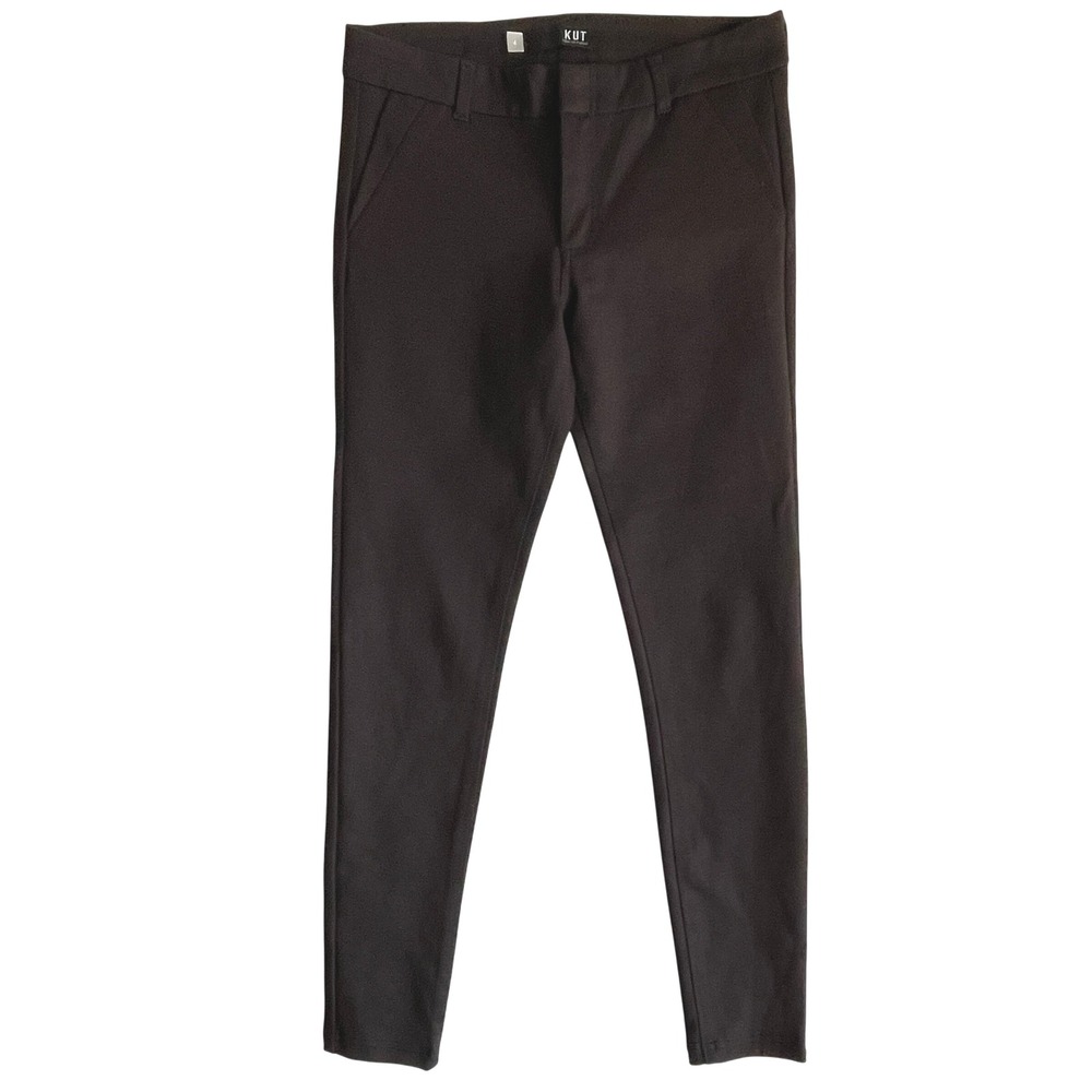 KUT From The Kloth Mia Ankle Skinny Pants Brown Herringbone Trousers, Size 4‎